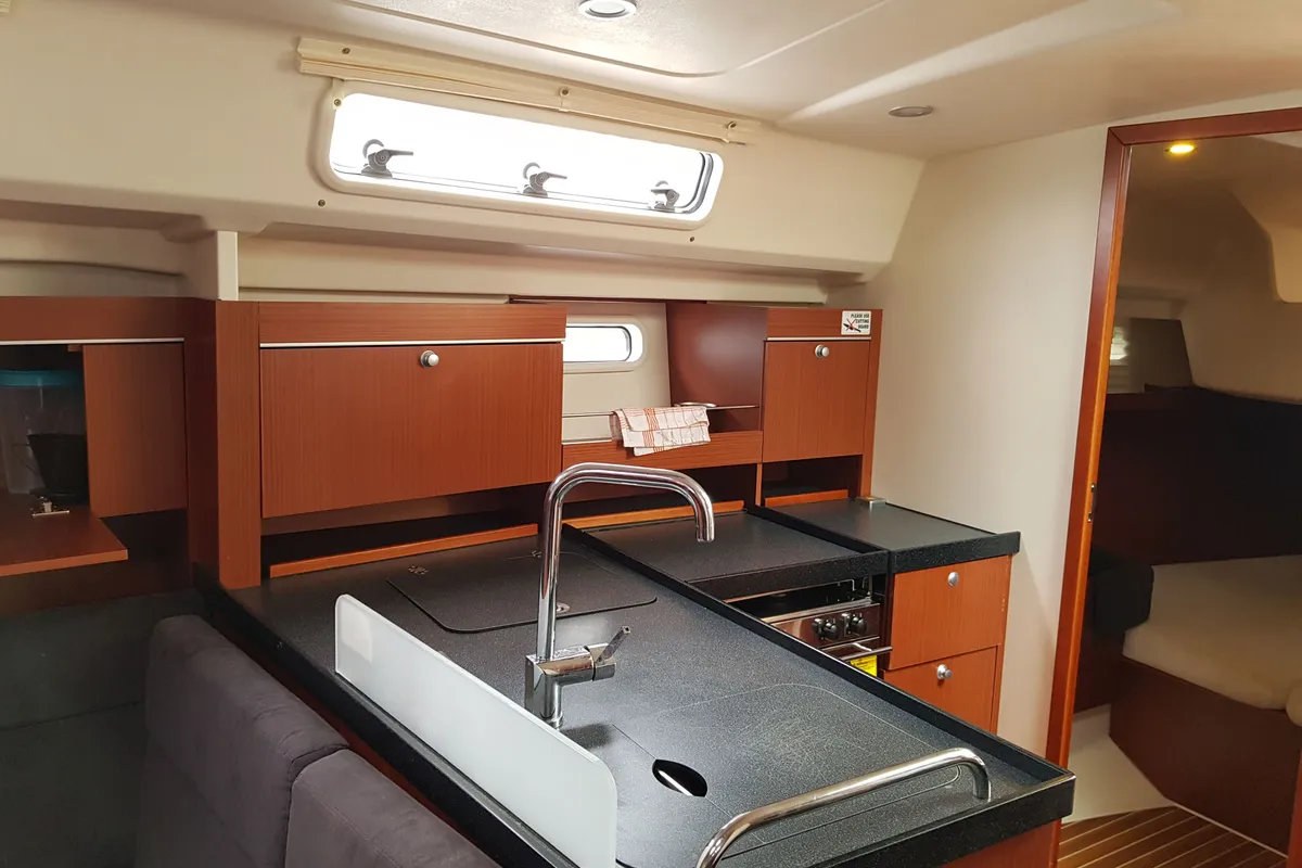 Galley of Mickey, a Hanse 415 sailboat at Primošten, Croatia