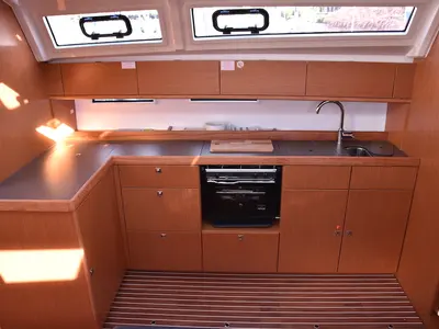 Galley of Malbec, a Bavaria Cruiser 46 sailboat at Seget Donji, Croatia