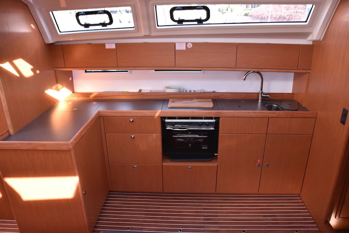 Galley of Malbec, a Bavaria Cruiser 46 sailboat at Seget Donji, Croatia