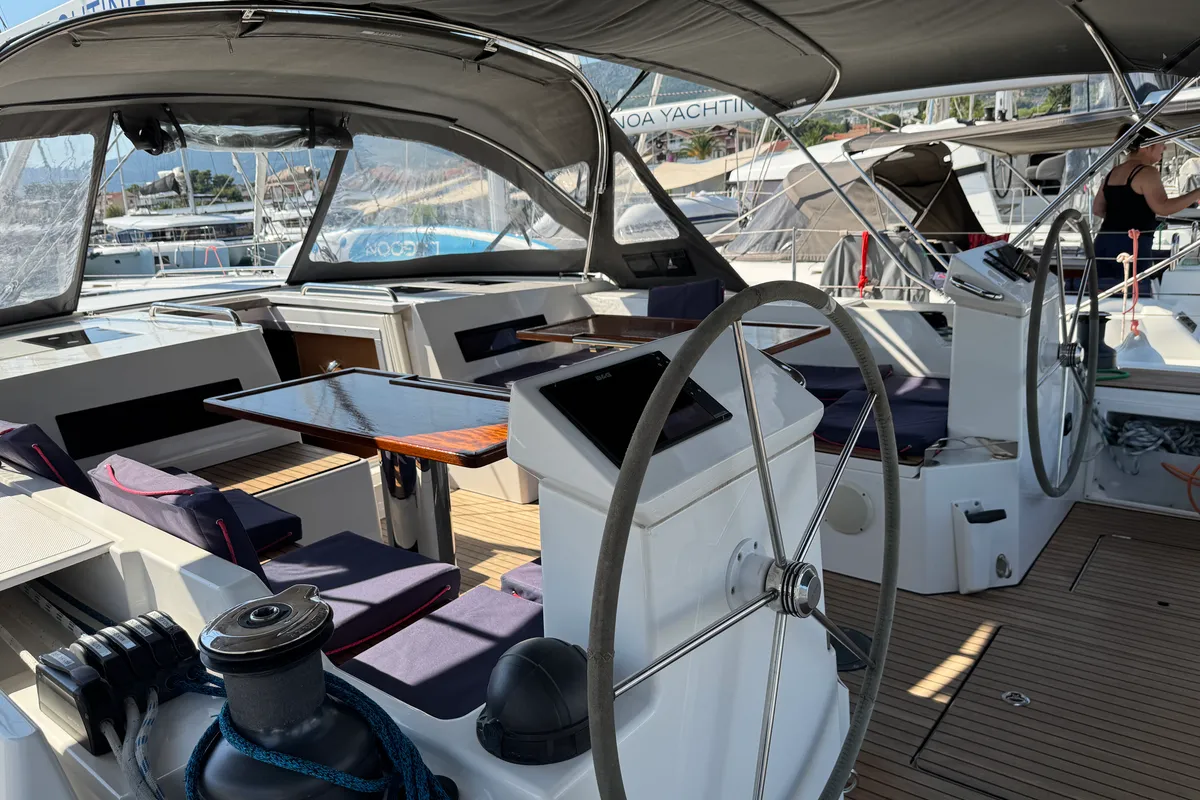 Ciao Bella, a Bavaria C50 Holiday sailboat at Grad Kaštela, Croatia