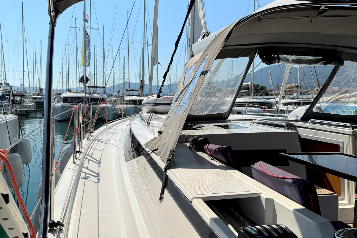 Ciao Bella, a Bavaria C50 Holiday sailboat at Grad Kaštela, Croatia