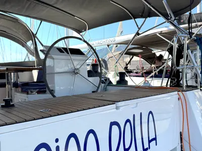 Ciao Bella, a Bavaria C50 Holiday sailboat at Grad Kaštela, Croatia