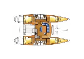 Exterior view of Atlantic, a Lagoon 400 catamaran at Općina Medulin, Croatia