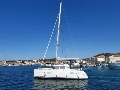 Cockpit of Atlantic, a Lagoon 400 catamaran at Općina Medulin, Croatia