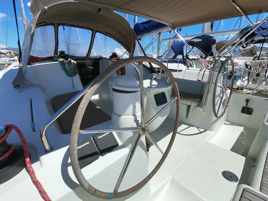 Praha, a Jeanneau Sun Odyssey 42i sailboat at Olbia, Italy