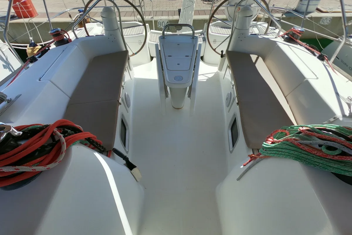 Praha, a Jeanneau Sun Odyssey 42i sailboat at Olbia, Italy