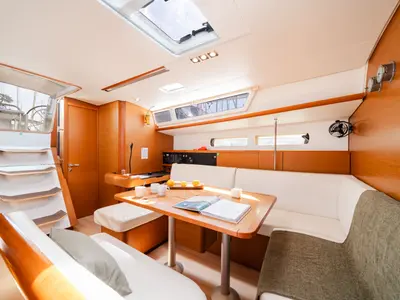 Salon of Sofia, a Jeanneau Sun Odyssey 479 sailboat at Municipal Unit of Ellomenos, Greece