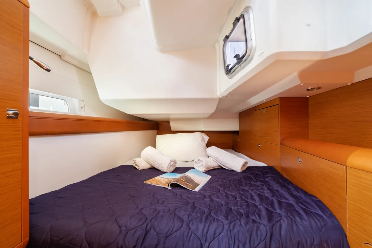 Cabin on Sofia, a Jeanneau Sun Odyssey 479 sailboat at Municipal Unit of Ellomenos, Greece
