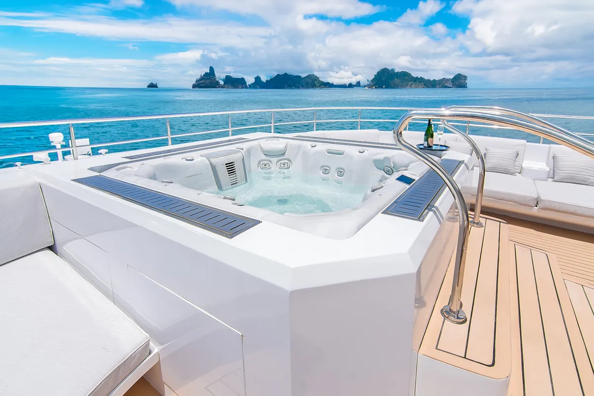 Tribute, a Luxury Motor Yacht motor yacht at Parroquia Puerto Baquerizo Moreno, Ecuador