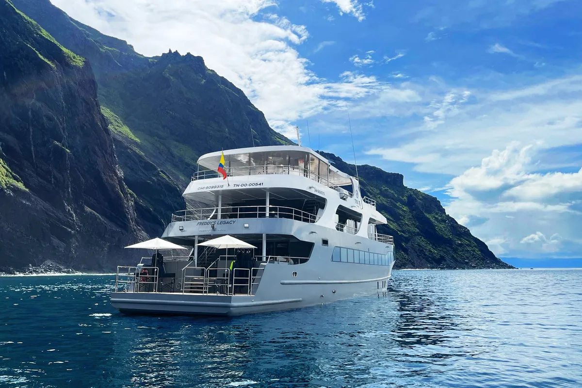 Tribute, a Luxury Motor Yacht motor yacht at Parroquia Puerto Baquerizo Moreno, Ecuador