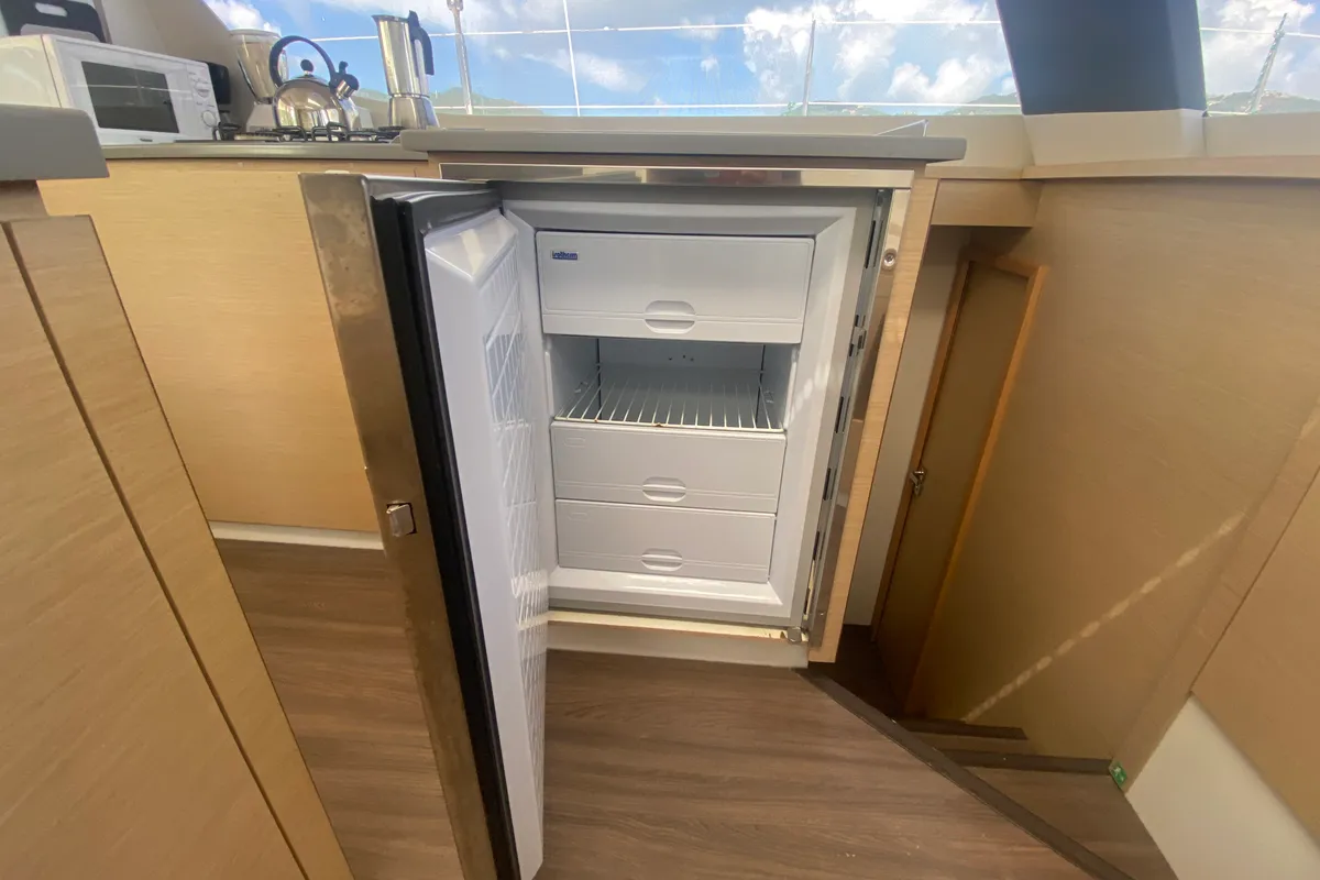 Galley of Sunrise, a Fountaine Pajot Saba 50 catamaran at Road Town, British Virgin Islands