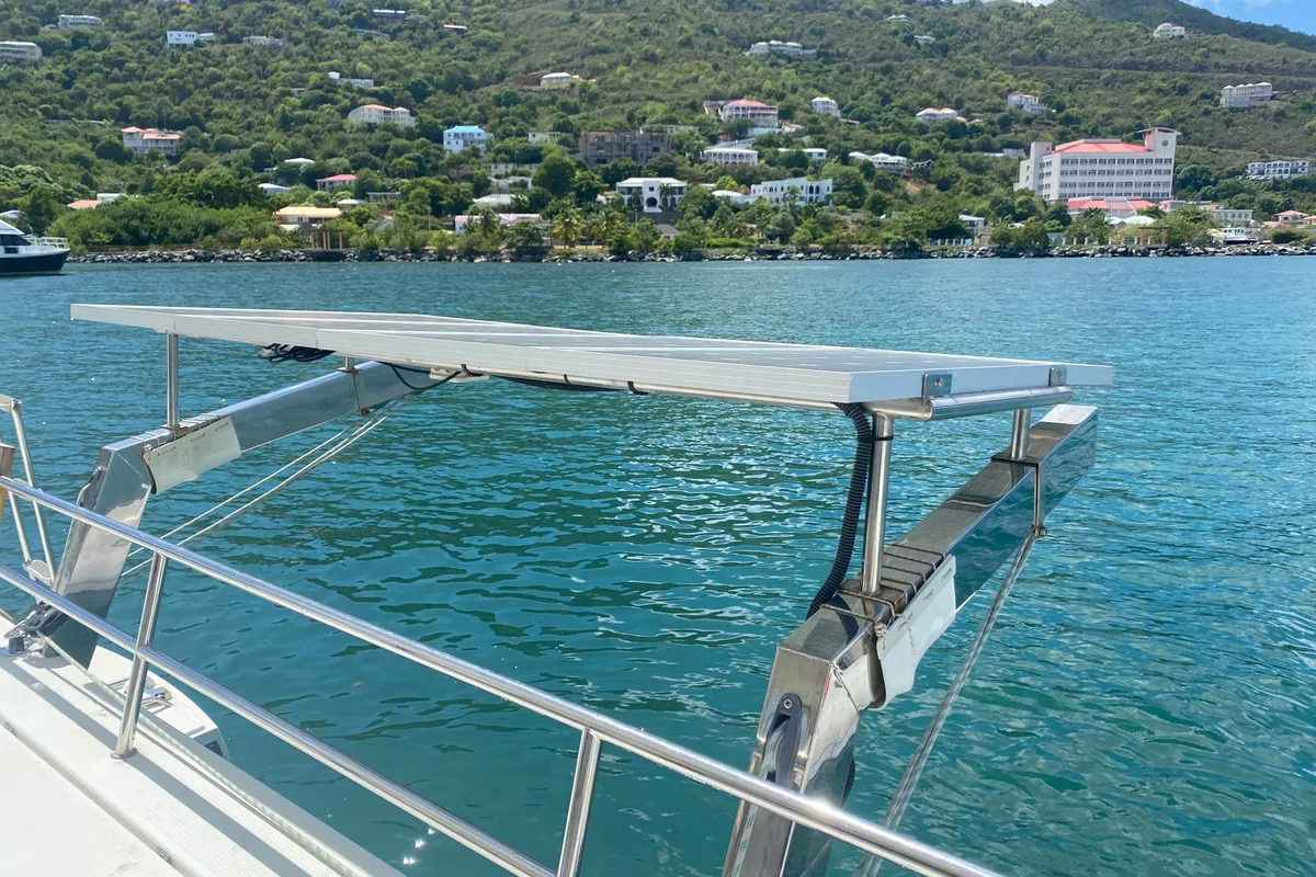 Sunrise, a Fountaine Pajot Saba 50 catamaran at Road Town, British Virgin Islands