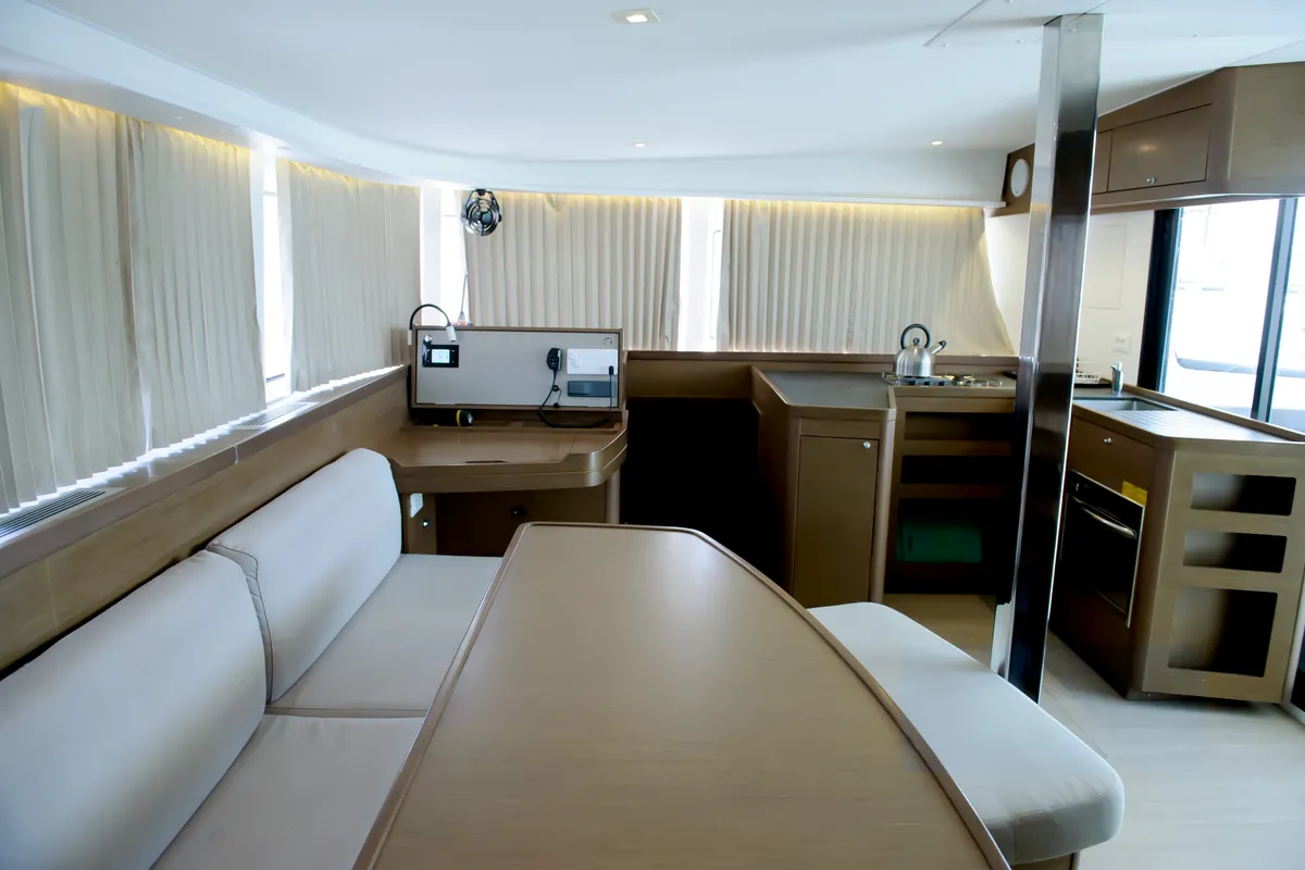 Exterior view of Full Moon, a Lagoon 42 catamaran at Municipal Unit of Lefkada, Greece