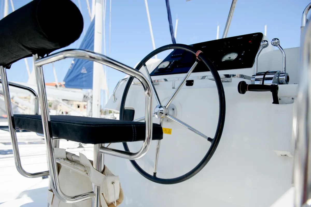 Salon of Full Moon, a Lagoon 42 catamaran at Municipal Unit of Lefkada, Greece