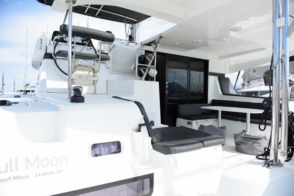 Salon of Full Moon, a Lagoon 42 catamaran at Municipal Unit of Lefkada, Greece