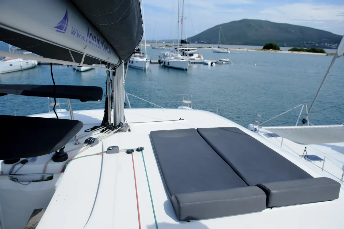 Head on Full Moon, a Lagoon 42 catamaran at Municipal Unit of Lefkada, Greece