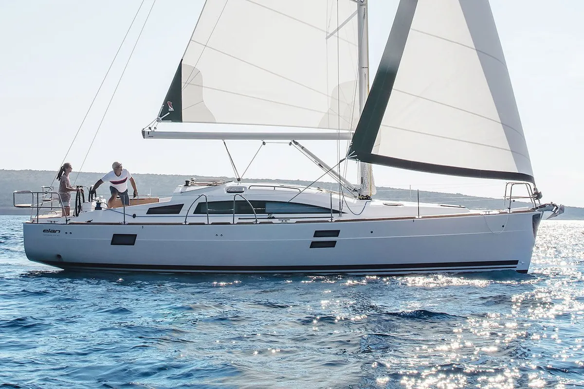 Exterior view of Oto, a Elan Impression 40.1 sailboat at Grad Šibenik, Croatia