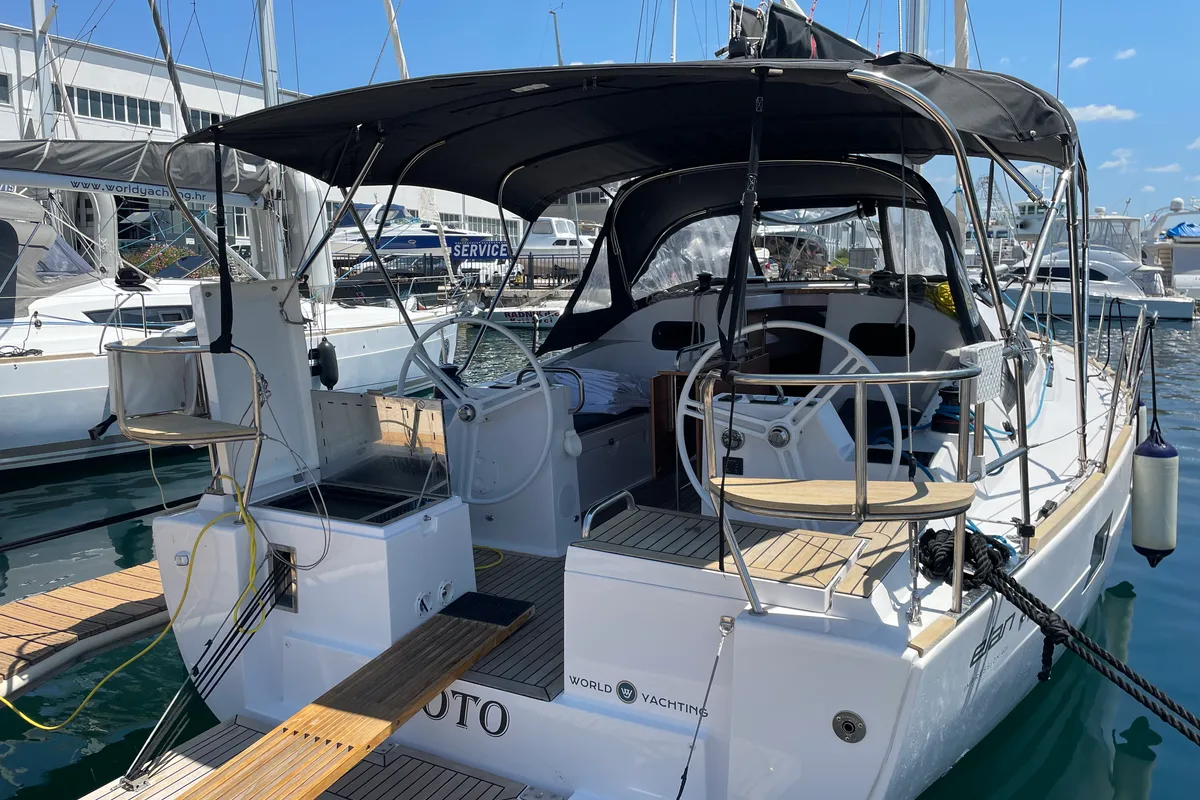 Exterior view of Oto, a Elan Impression 40.1 sailboat at Grad Šibenik, Croatia