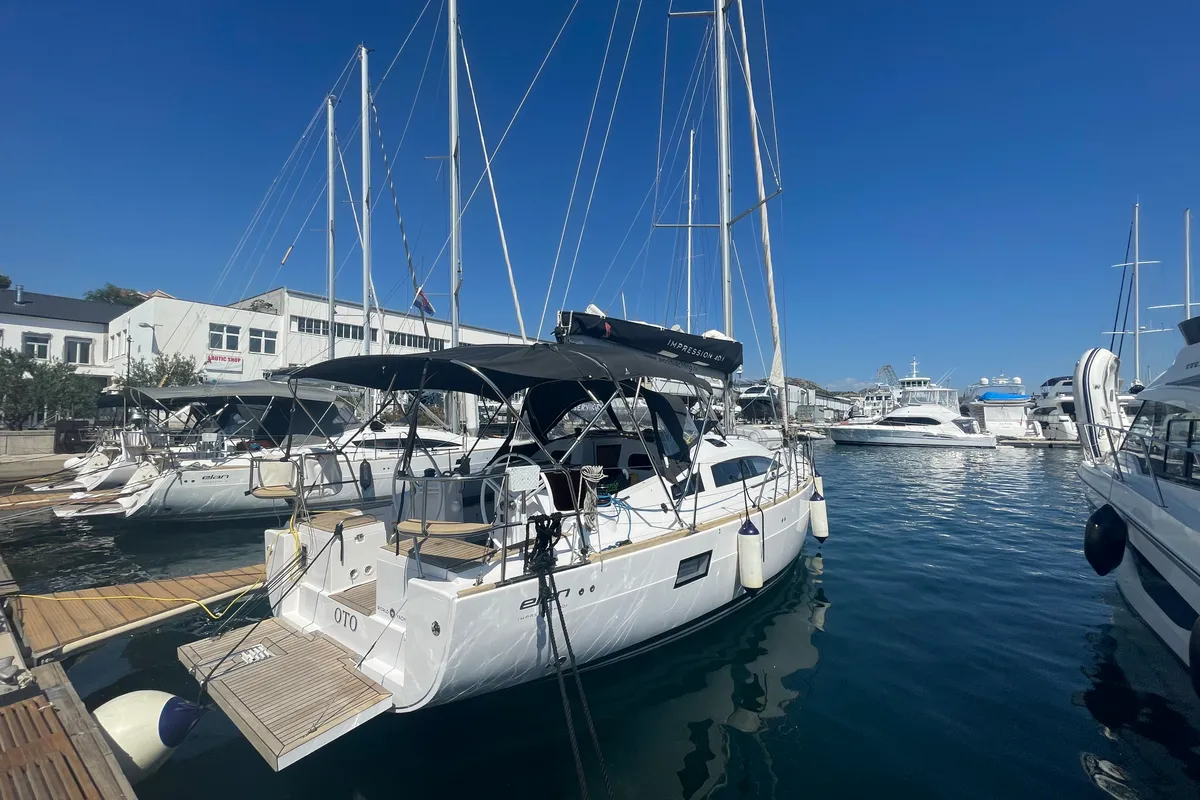 Exterior view of Oto, a Elan Impression 40.1 sailboat at Grad Šibenik, Croatia