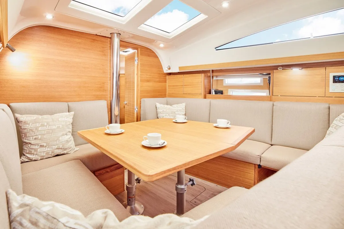 Salon of Oto, a Elan Impression 40.1 sailboat at Grad Šibenik, Croatia