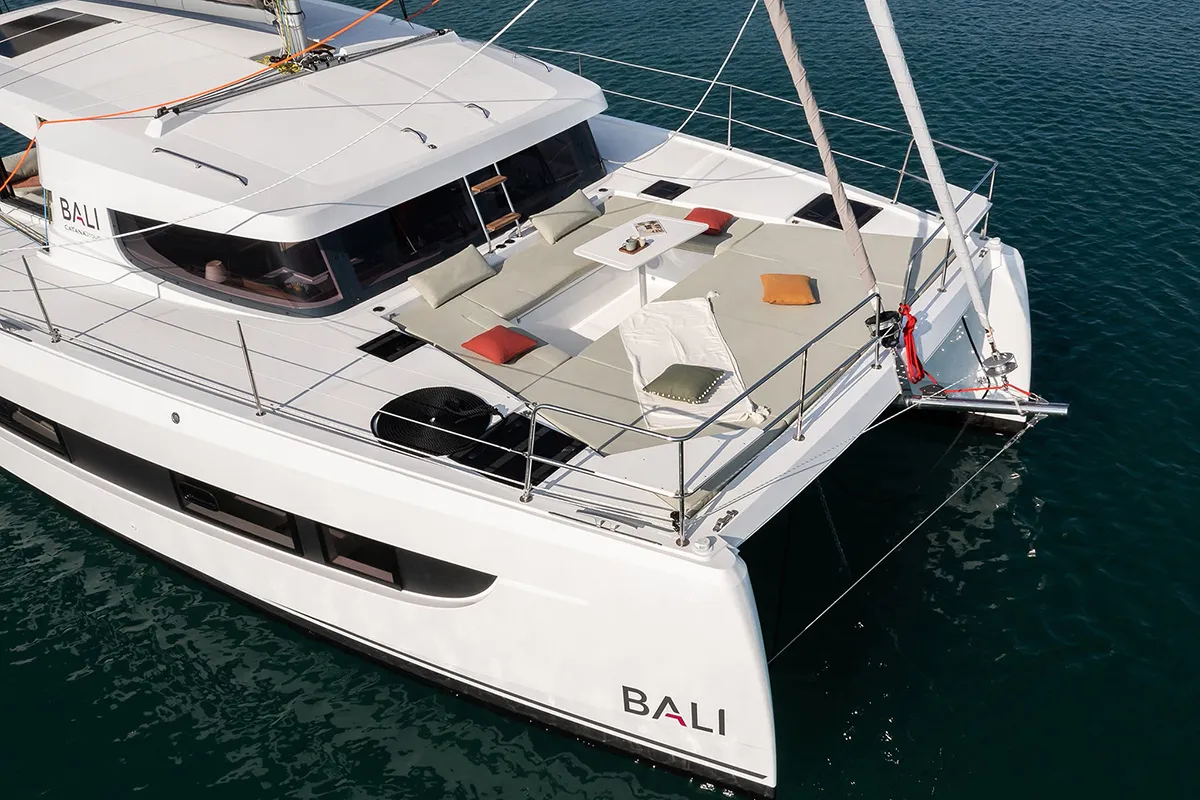 Exterior view of GoWithTheFlow, a Bali Catsmart catamaran at Seget Donji, Croatia