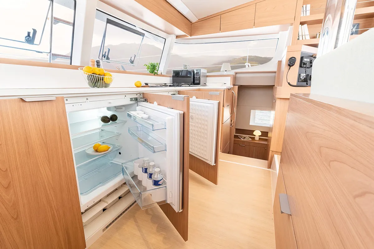 Galley of GoWithTheFlow, a Bali Catsmart catamaran at Seget Donji, Croatia