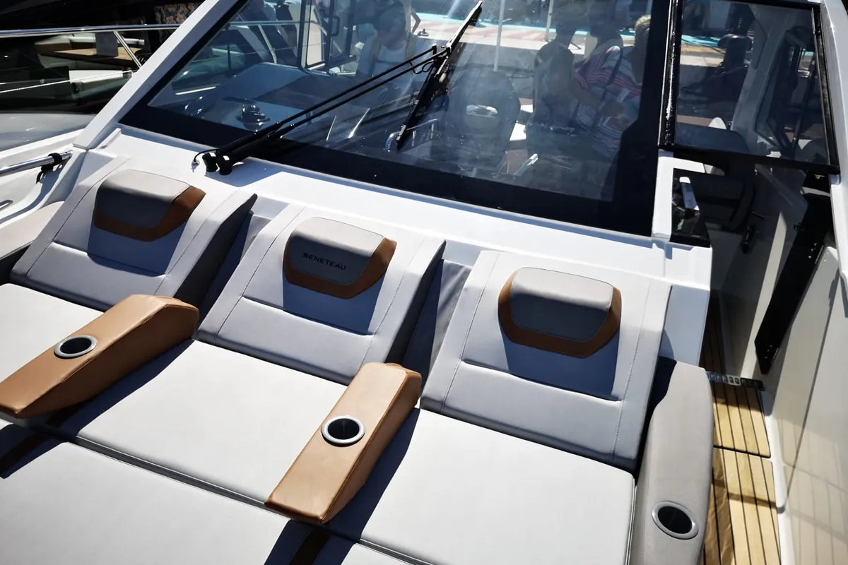 Deck of Speed, a Beneteau Gran Turismo 32 motorboat at Grad Pula, Croatia