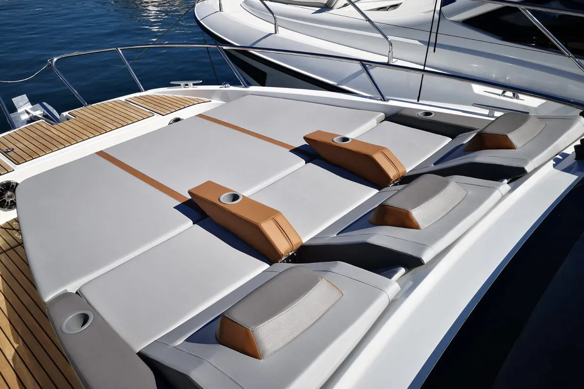 Deck of Speed, a Beneteau Gran Turismo 32 motorboat at Grad Pula, Croatia
