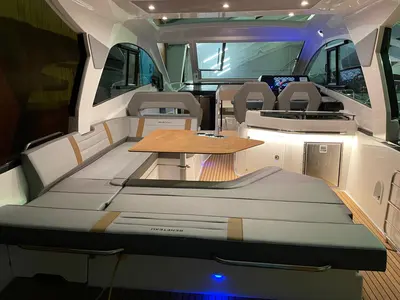 Salon of Speed, a Beneteau Gran Turismo 32 motorboat at Grad Pula, Croatia