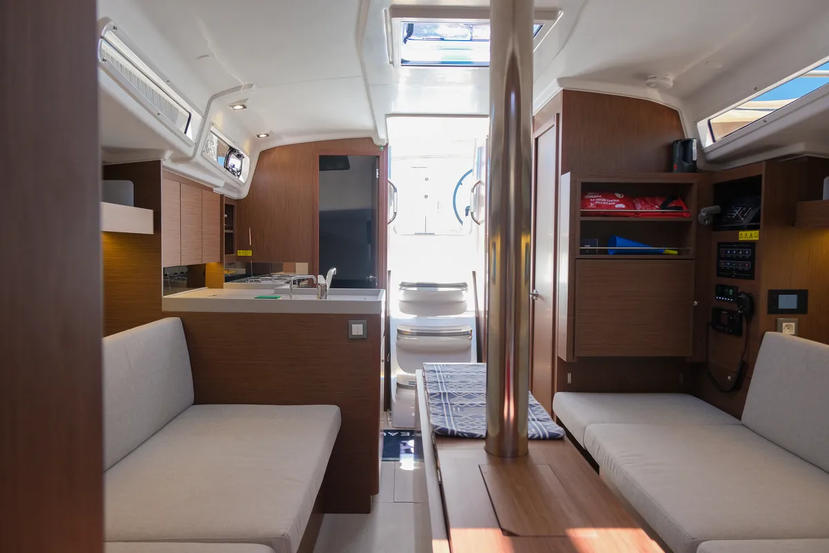 Salon of Ersa, a Beneteau Oceanis 34.1 sailboat at Fethiye, Turkey