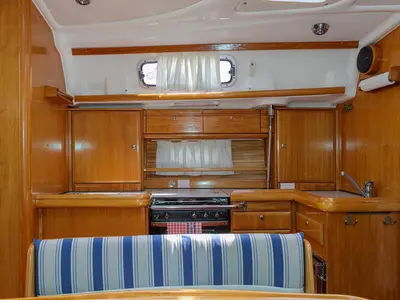 Galley of Lady Clam, a Bavaria 42 Cruiser sailboat at Split, Croatia