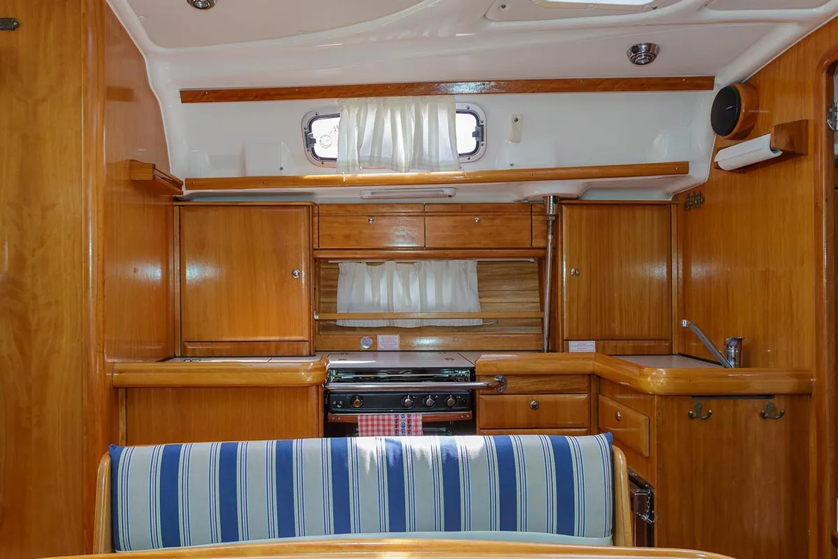 Galley of Lady Clam, a Bavaria 42 Cruiser sailboat at Split, Croatia