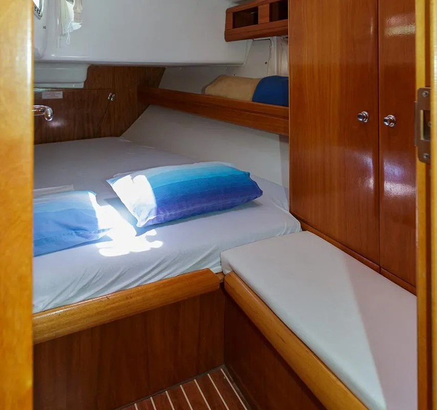 Cabin on Lady Clam, a Bavaria 42 Cruiser sailboat at Split, Croatia