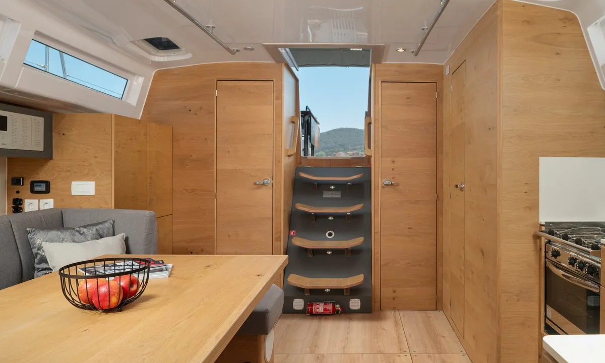 Salon of Zara, a Elan Impression 45 sailboat at Zadar, Croatia
