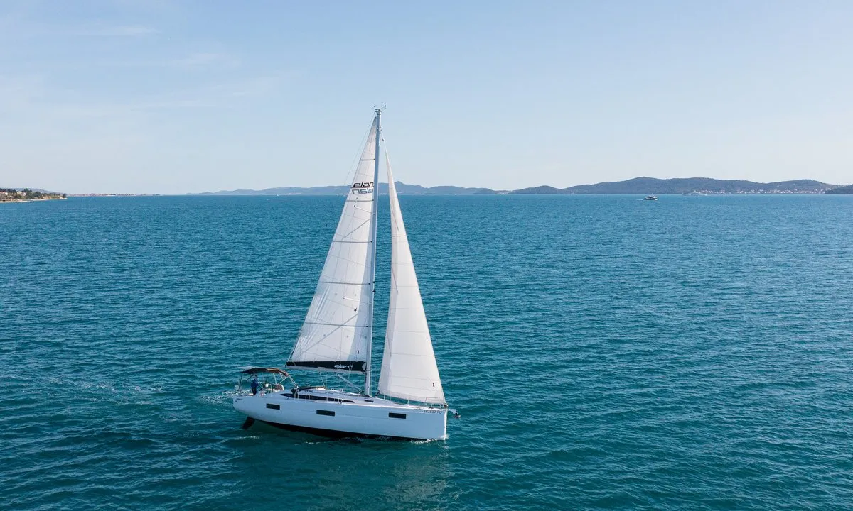 Exterior view of Zara, a Elan Impression 45 sailboat at Zadar, Croatia