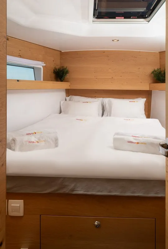 Cabin on Zara, a Elan Impression 45 sailboat at Zadar, Croatia
