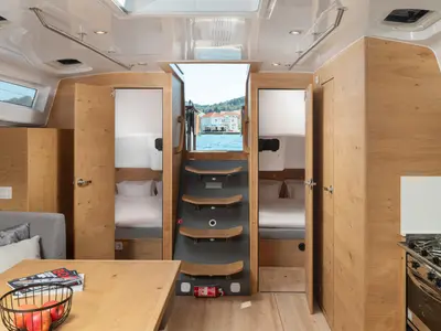 Salon of Zara, a Elan Impression 45 sailboat at Zadar, Croatia