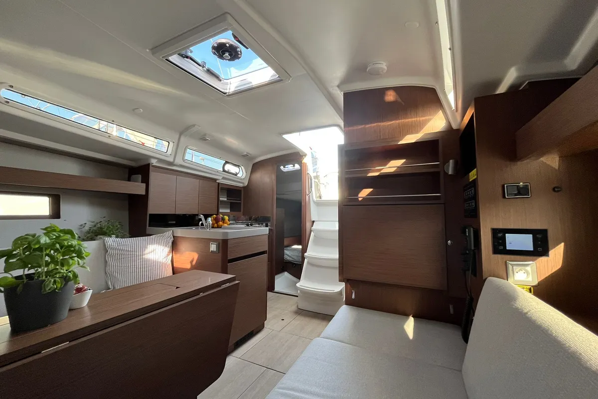Salon of ROOKIE, a Beneteau Oceanis 34.1 sailboat at Split, Croatia