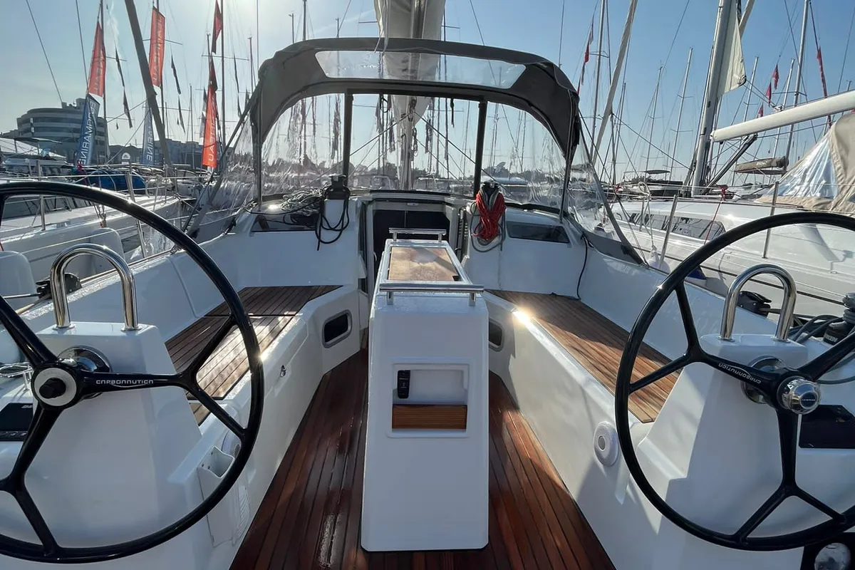 Cockpit of ROOKIE, a Beneteau Oceanis 34.1 sailboat at Split, Croatia