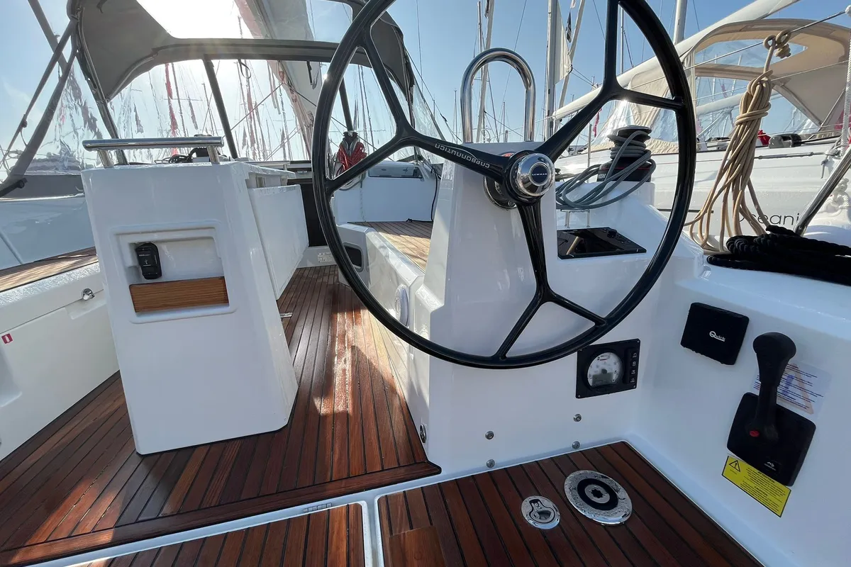 Cockpit of ROOKIE, a Beneteau Oceanis 34.1 sailboat at Split, Croatia
