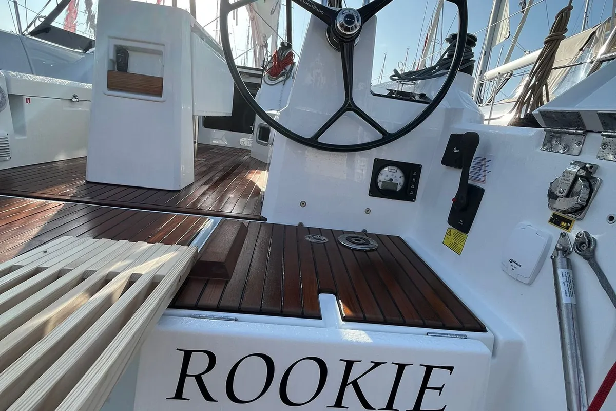 Cockpit of ROOKIE, a Beneteau Oceanis 34.1 sailboat at Split, Croatia