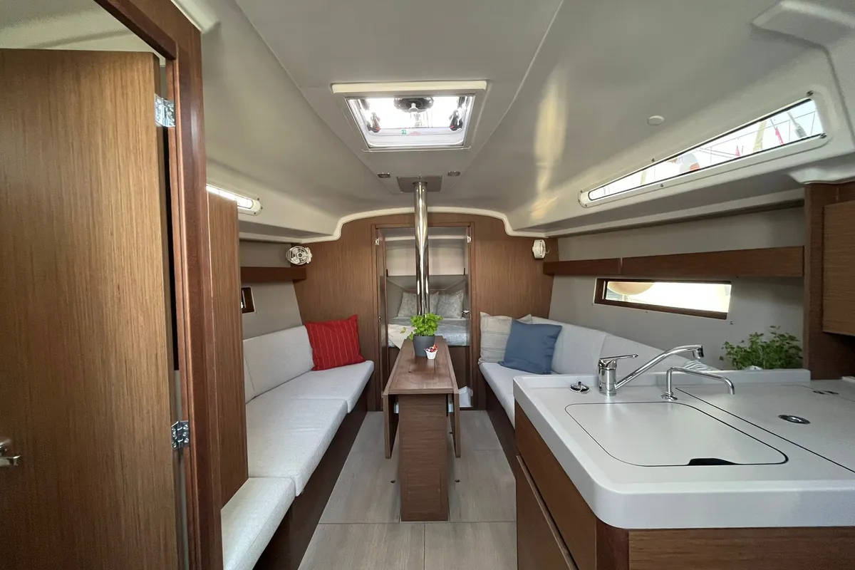 Salon of ROOKIE, a Beneteau Oceanis 34.1 sailboat at Split, Croatia