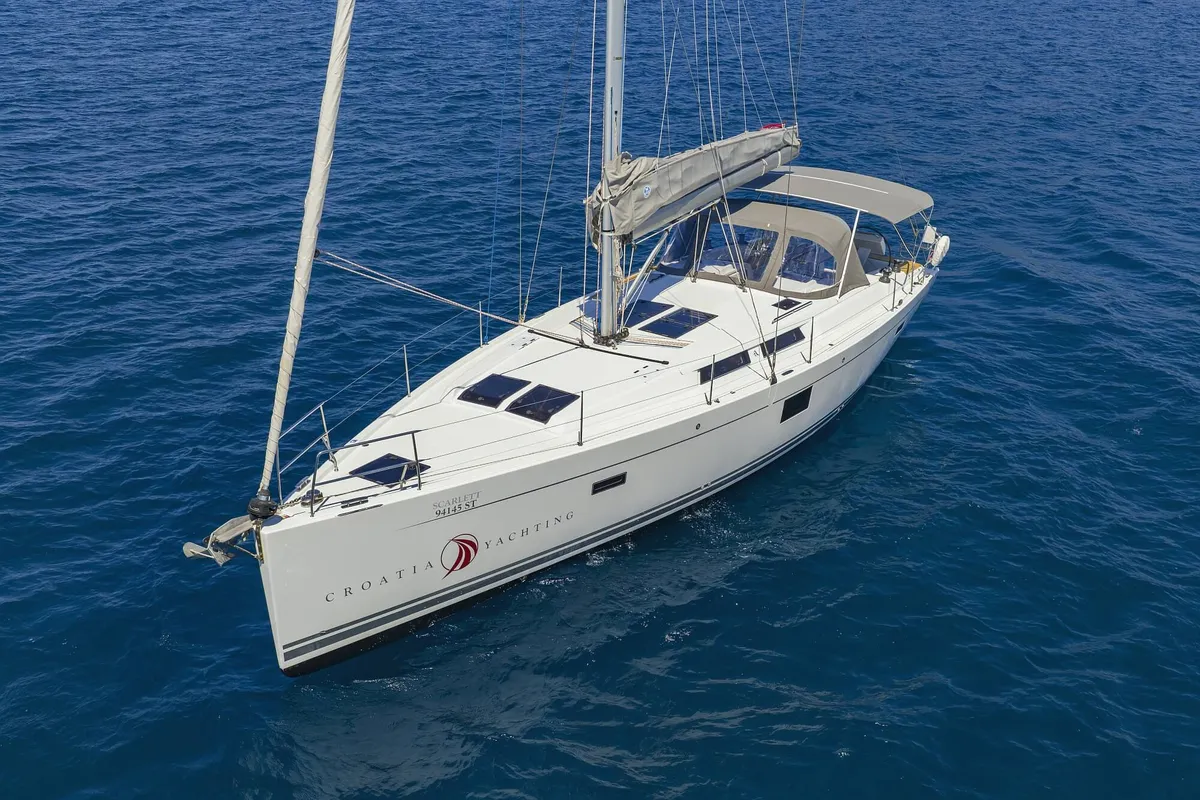 Exterior view of Scarlett, a Hanse 455 sailboat at Seget Donji, Croatia
