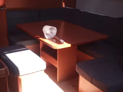 Salon of Musa, a Bavaria Cruiser 46 sailboat at Palermo, Italy