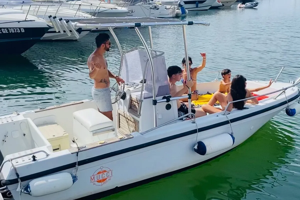 Exterior view of Sessa, a Gulet Motorboat motorboat at Nettuno, Italy