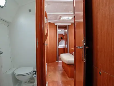 Head on Hermes, a Beneteau Cyclades 43.4 sailboat at Preveza, Greece