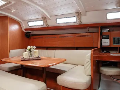 Salon of Hermes, a Beneteau Cyclades 43.4 sailboat at Preveza, Greece