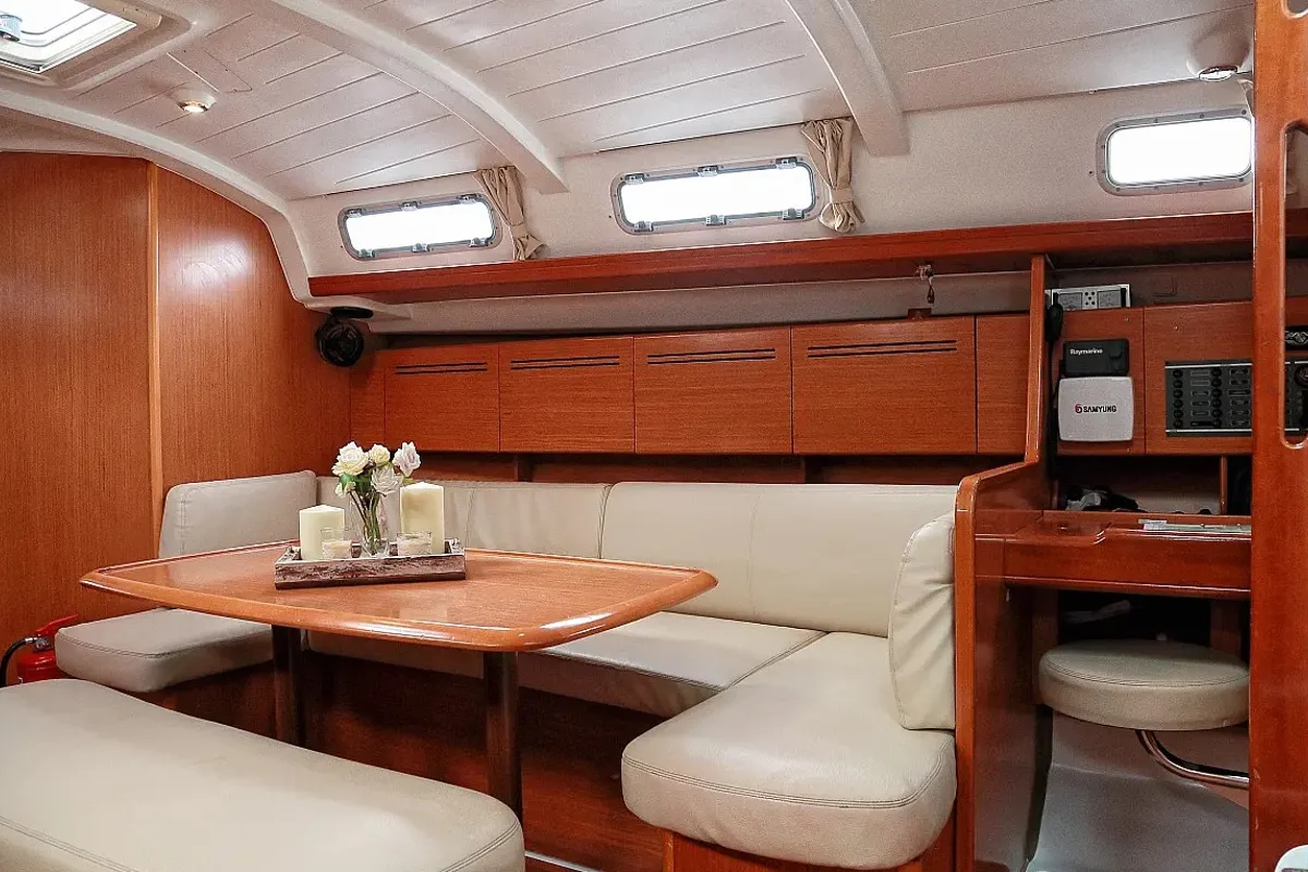 Salon of Hermes, a Beneteau Cyclades 43.4 sailboat at Preveza, Greece