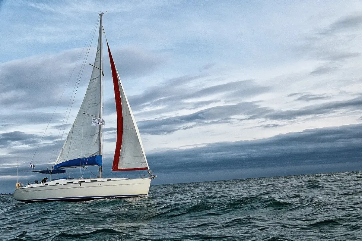 Exterior view of Hermes, a Beneteau Cyclades 43.4 sailboat at Preveza, Greece