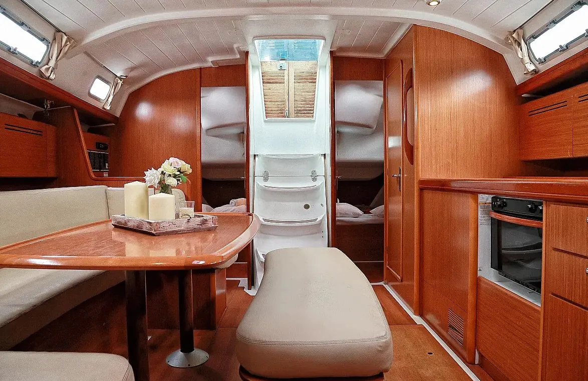 Salon of Hermes, a Beneteau Cyclades 43.4 sailboat at Preveza, Greece